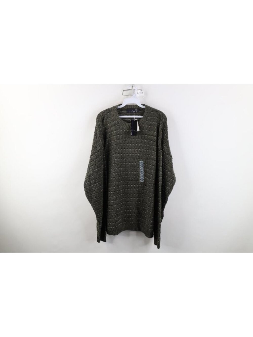 Deadstock Vtg 90s Streetwear Mens Large Hand Framed Knit Crewneck Sweater USA